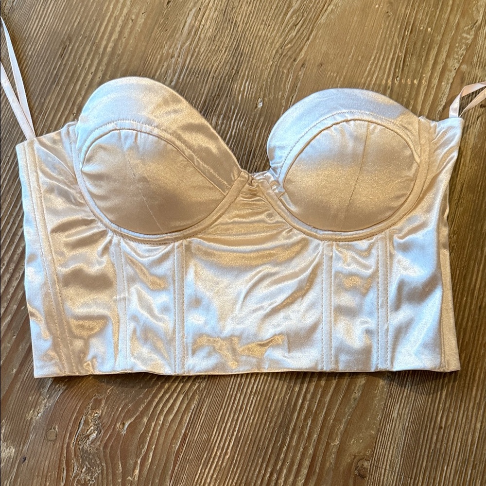 Windsor Satin Cream Bustier corset top